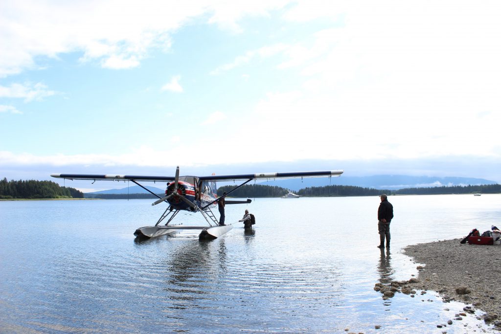 bush plane in a remote bay