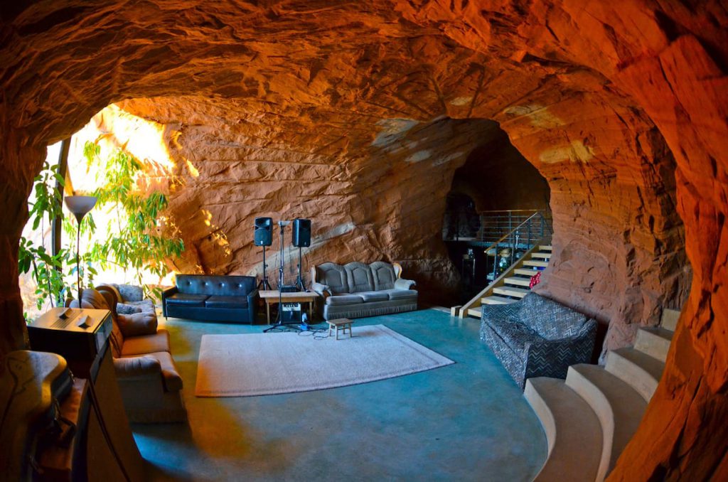 vacation, sleep in a cave like your ancestors but with a playstation