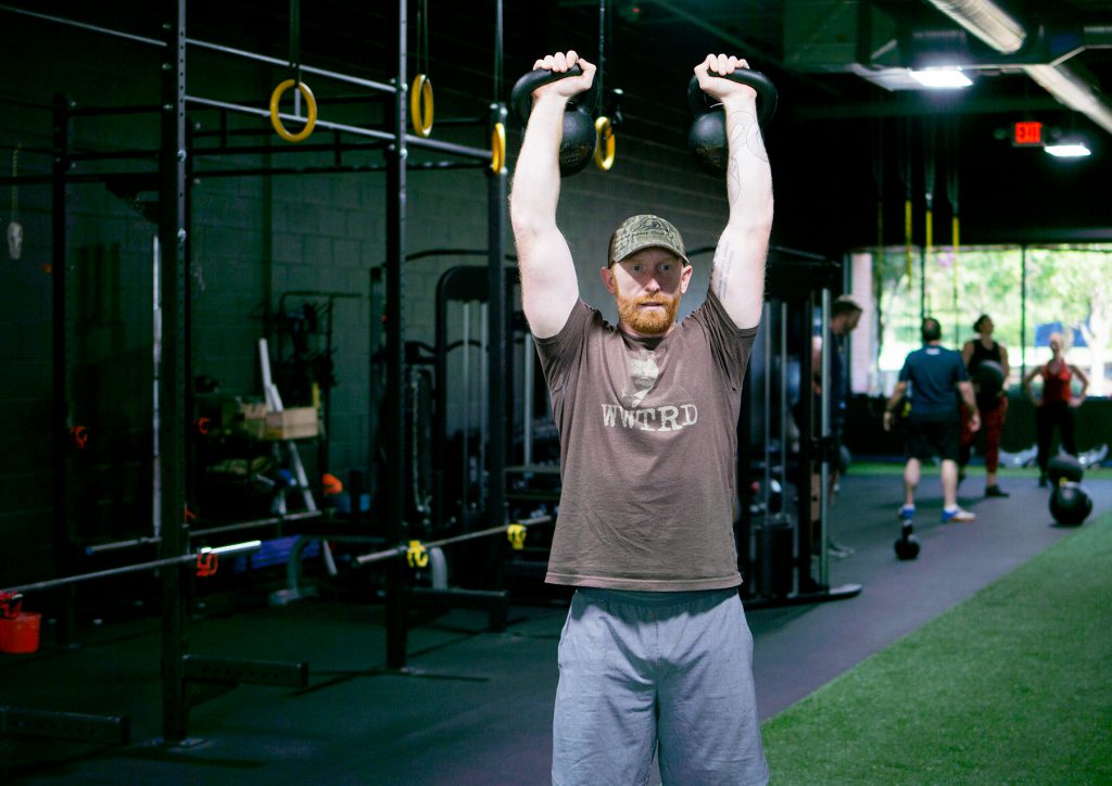 double waiters walk kettlebells for strength and endurance