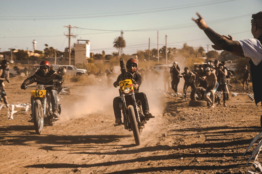 motorcycle race on dirt track