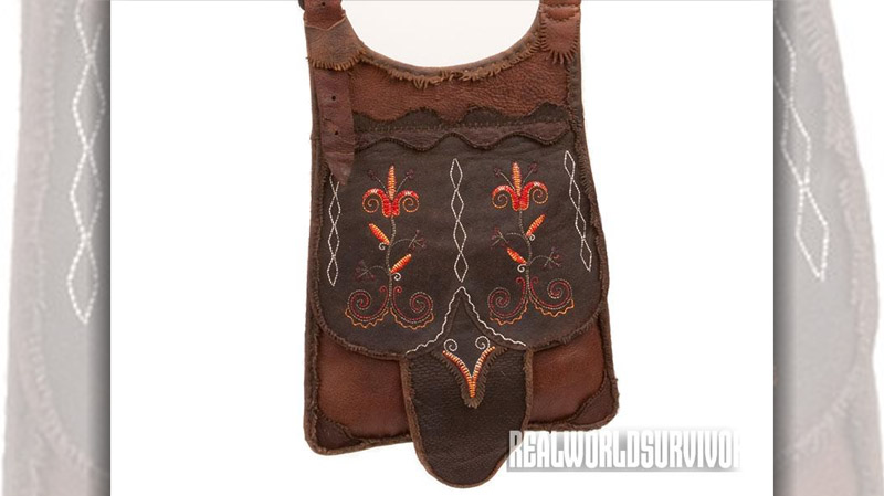 leather embroidered shooting bag