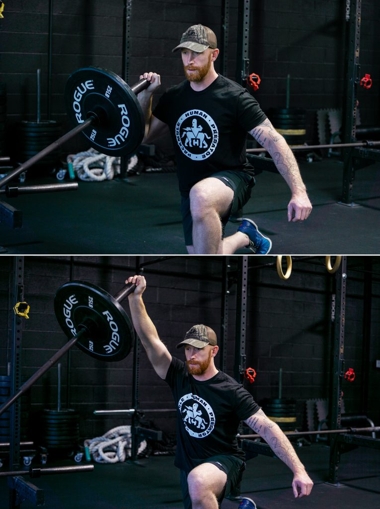 kneeling landmine press upper body strength