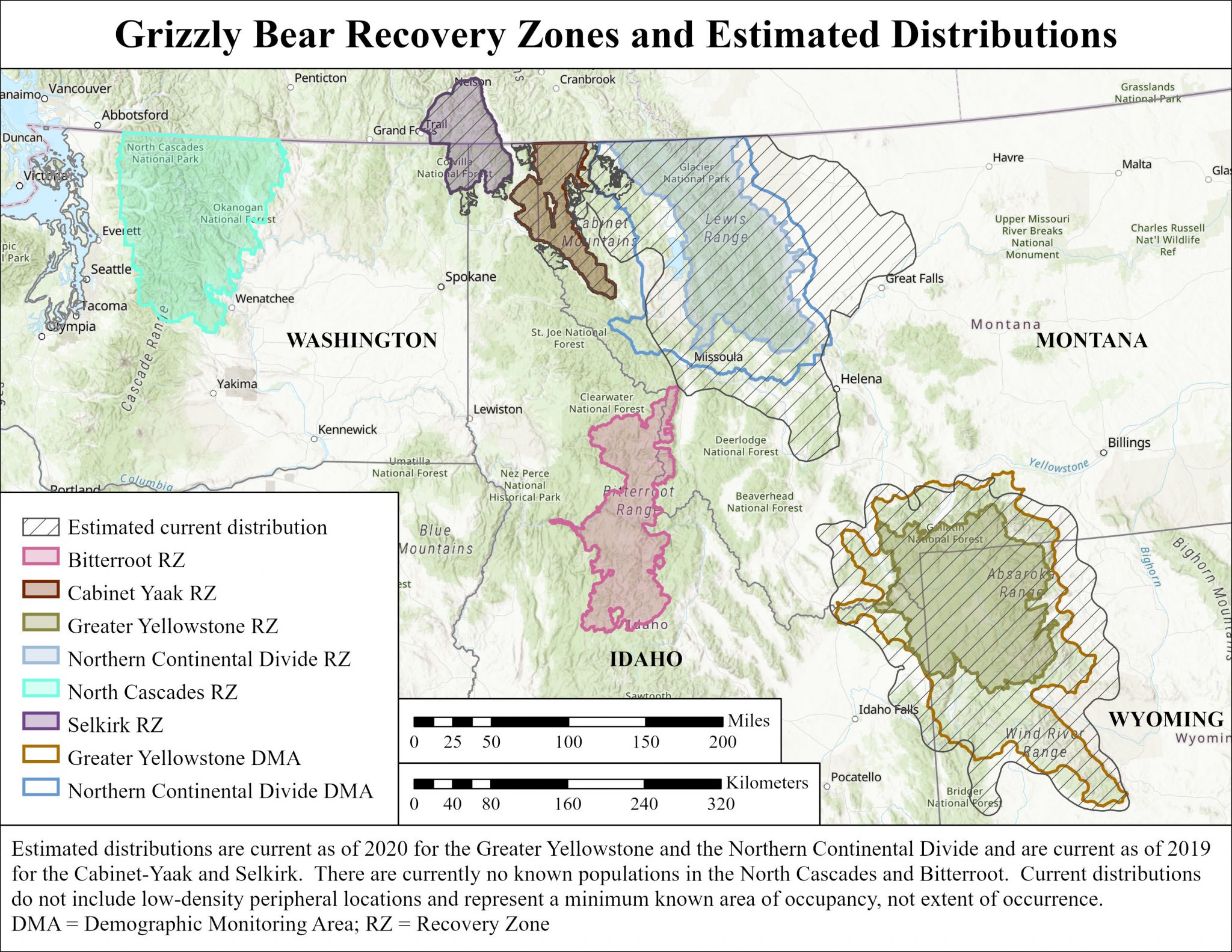 grizzly bear recovery zones