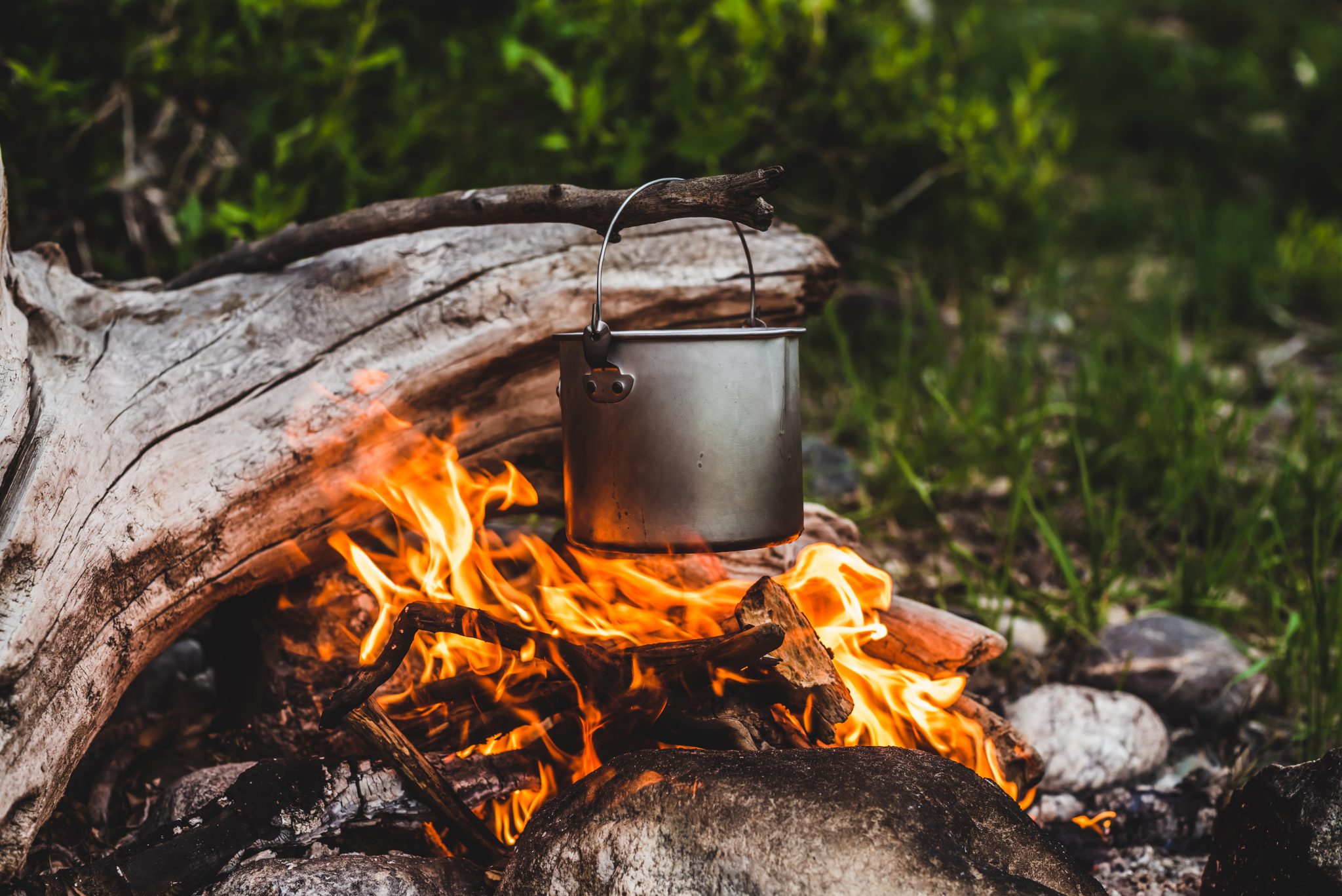 campfire and pot
