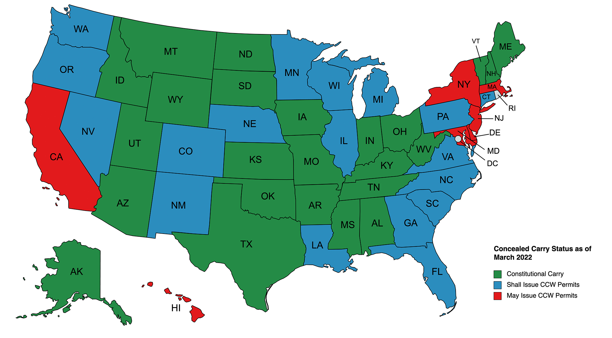 constitutional carry map march 2022