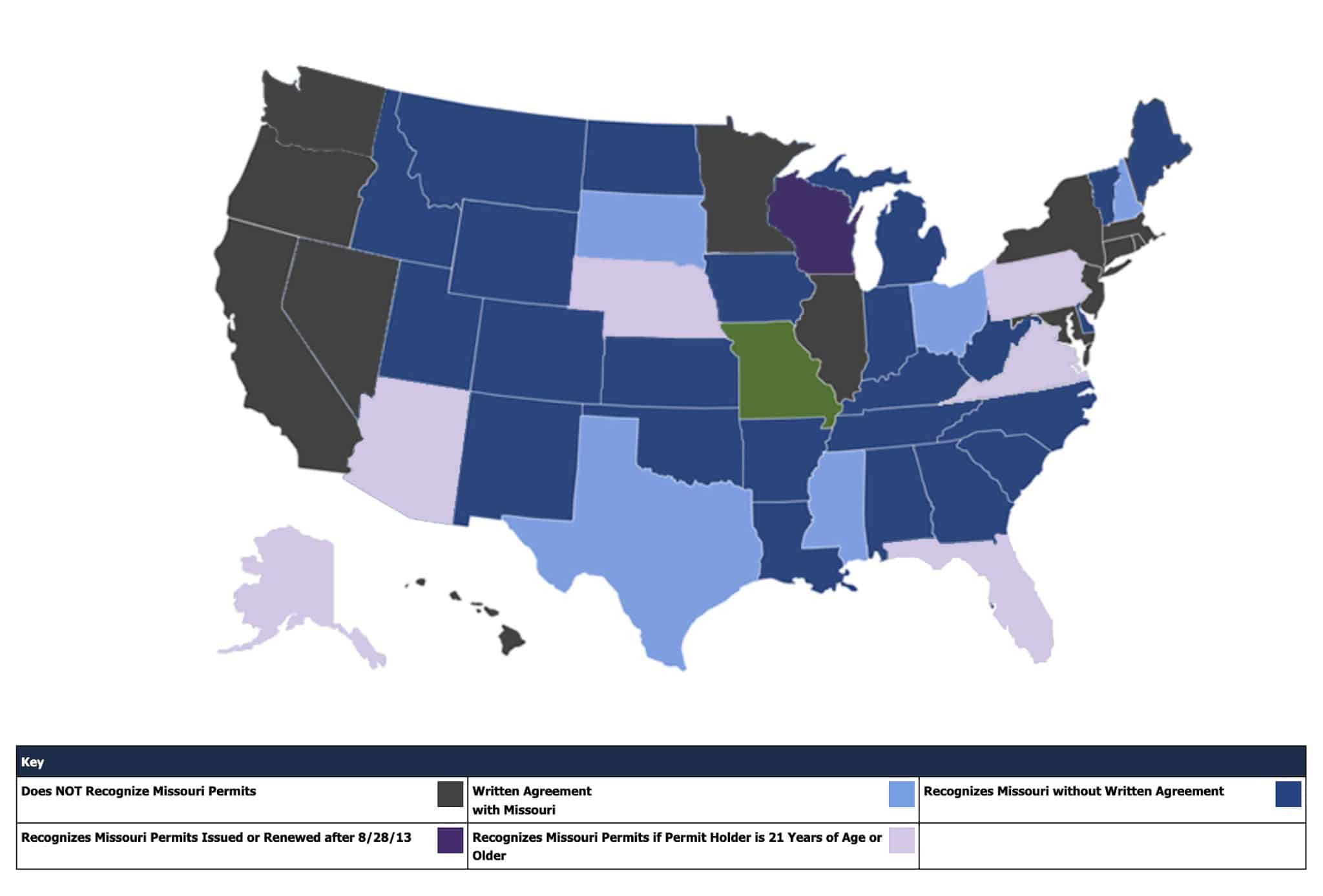 missouri concealed carry permit reciprocity map